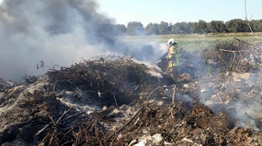 Atık d&ouml;k&uuml;m alanında yangın