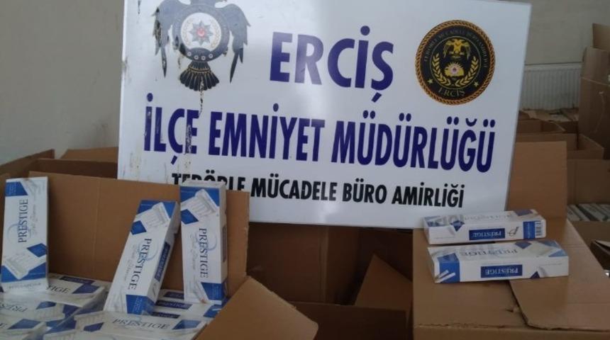 Erciş&rsquo;te 10 bin 520 paket ka&ccedil;ak sigara ele ge&ccedil;irildi