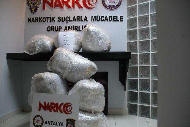 Antalya’da 82 kilogram esrar ele geçirildi: 5 gözaltı