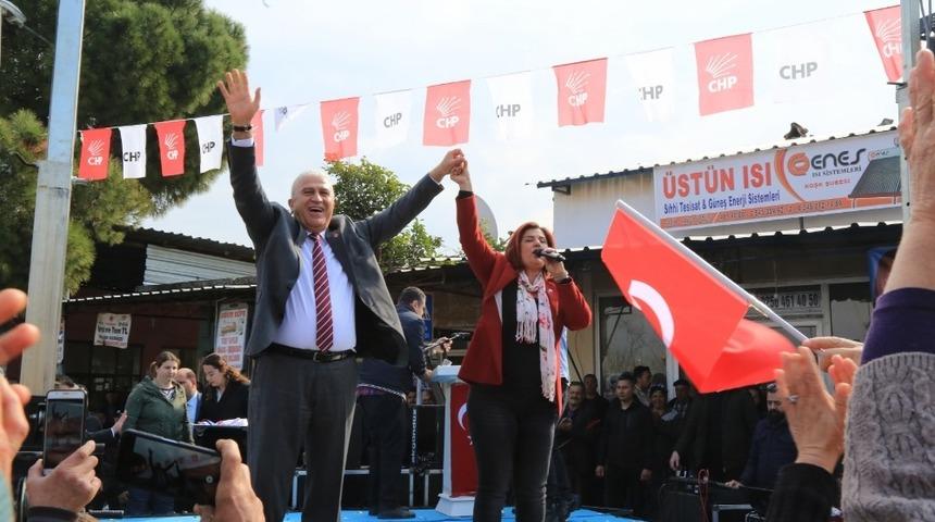 Özlem Çerçioğlu seçim çalışmalarını Dalama’da sürdürdü