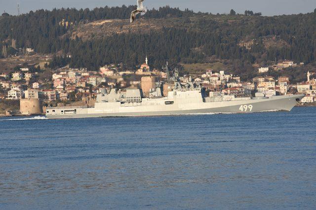 Rus Savaş gemisi, Çanakkale Boğazı'ndan geçti