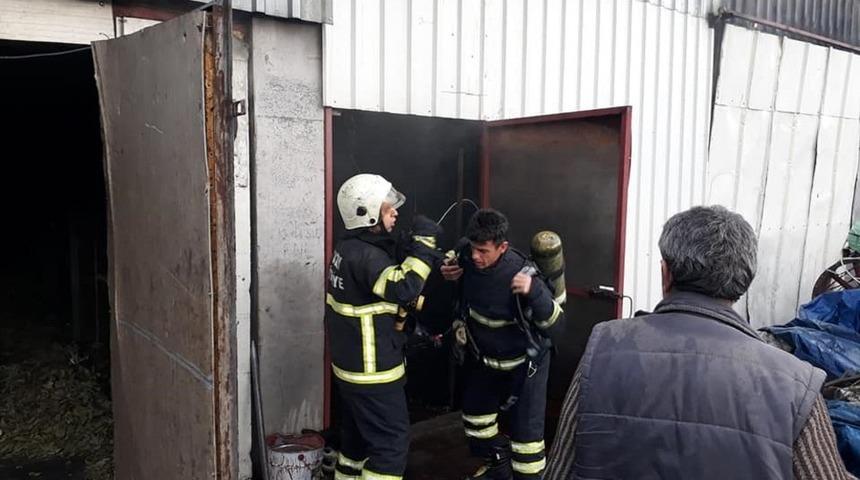 Defne yaprağı kurutma tesisinde yangın