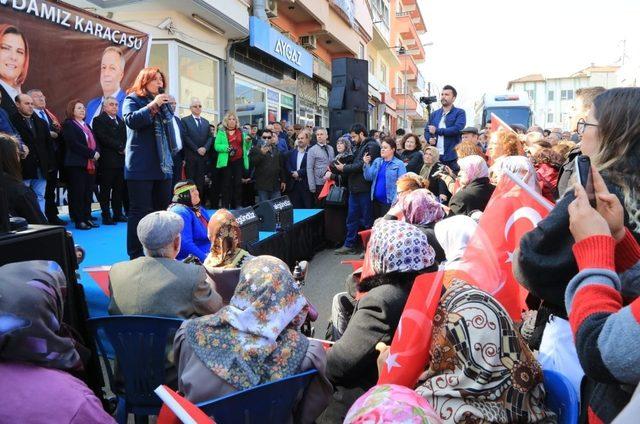 Özlem Çerçioğlu, Karacasu seçim ofisi açılışına katıldı