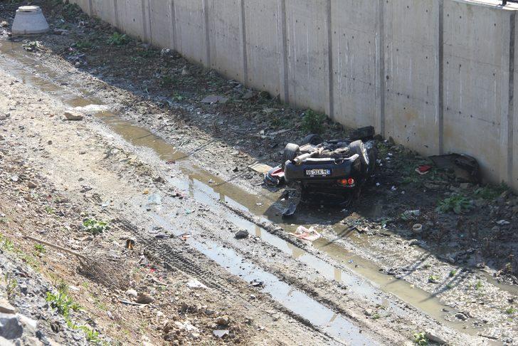 Aracını sanayiden aldı, test sürüşünde dere yatağına uçtu  G3