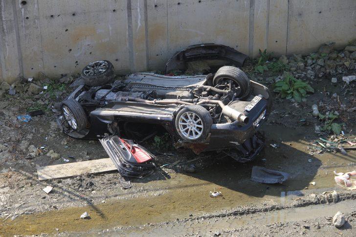 Aracını sanayiden aldı, test sürüşünde dere yatağına uçtu  G5