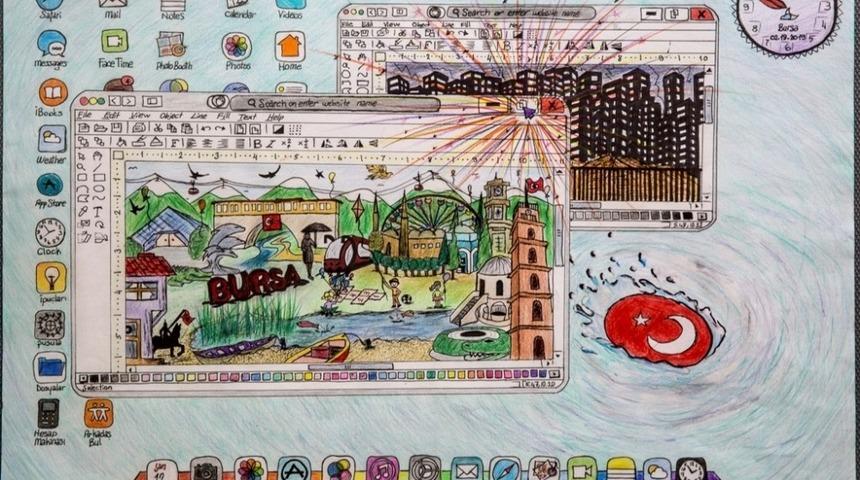 Öğrenciler hayallerindeki Bursa’yı resmetti