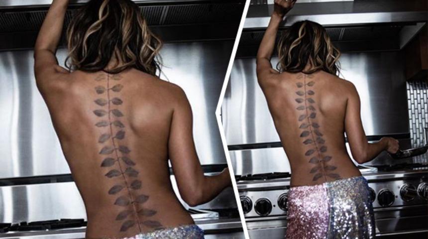 Halle Berry mutfak pozuyla olay oldu! Dövmesini gösterdi