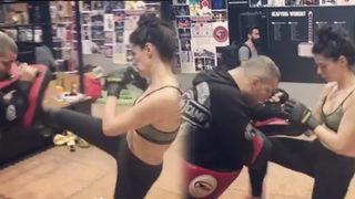 Kadın dizisinin yıldızı Özge Özpirinçci'den kick boks performansı!