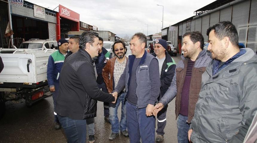 Başkan Gen&ccedil;, sanayi esnafına misafir oldu