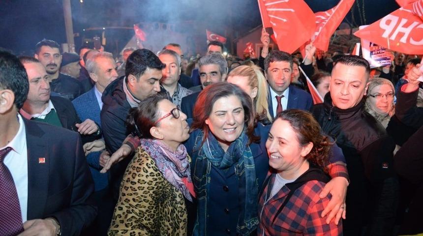 &Ouml;zlem &Ccedil;er&ccedil;ioğlu&rsquo;na Ko&ccedil;arlı&rsquo;da coşkulu karşılama