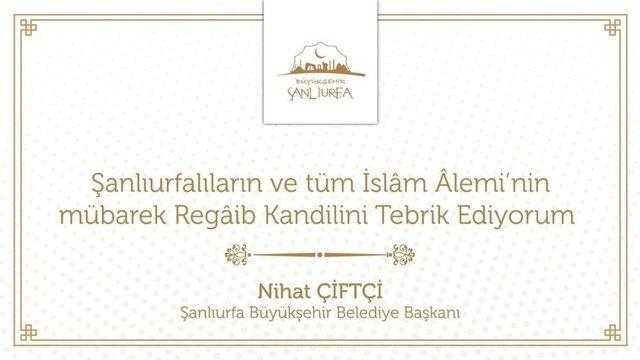 Çiftçi’den Regaip Kandili mesajı