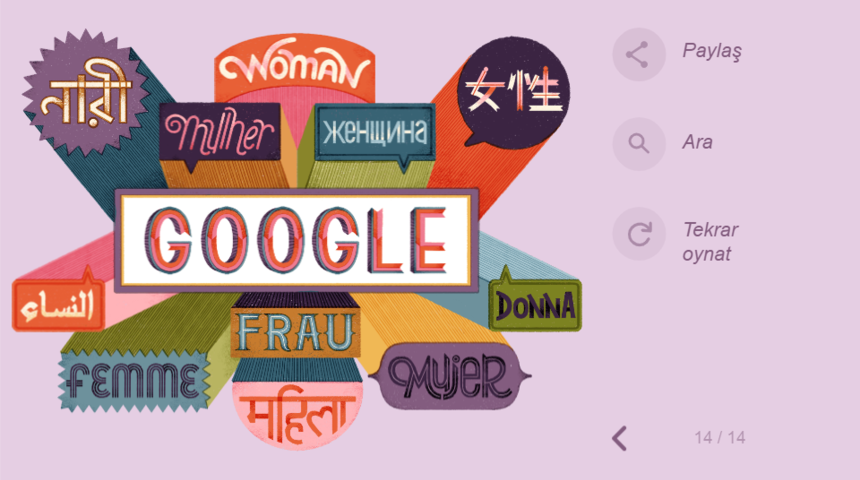 Google'dan 8 Mart D&uuml;nya Emek&ccedil;i Kadınlar G&uuml;n&uuml; i&ccedil;in Doodle