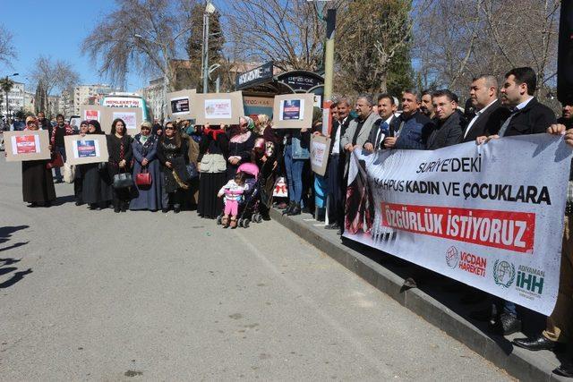 Hapishanedeki Suriyeli kadınlar ve çocuklar için özgürlük istendi