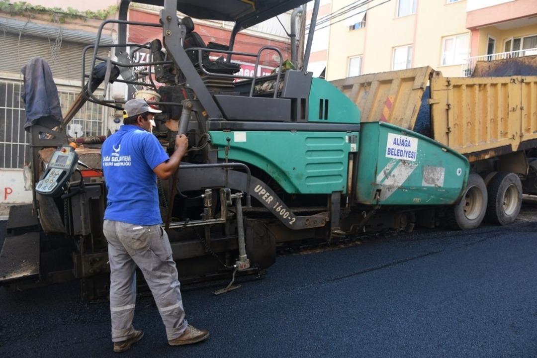 Aliağa Belediyesinden asfalt rekoru