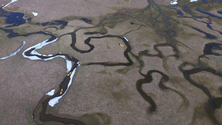 Kanoyla karda kayıp mendereslerde kürek çektiler G2