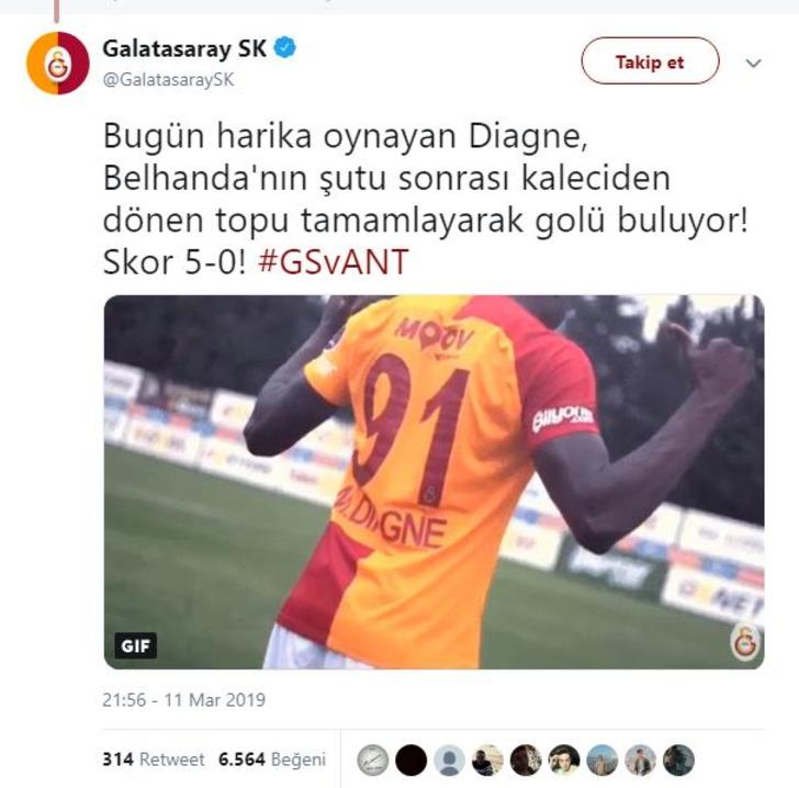 Galatasaray'ın Diagne paylaşımına tepki yağdı G1
