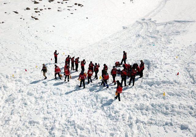 Van Abalı Kayak Merkezi'nde çığ tatbikatı