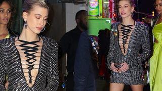 Hailey Baldwin gecelerde! Süper minisiyle şov yaptı