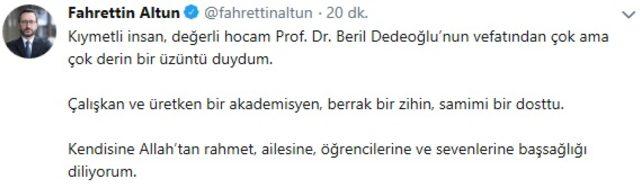 İbrahim Kalın'dan 'Beril Dedeoğlu' paylaşımı