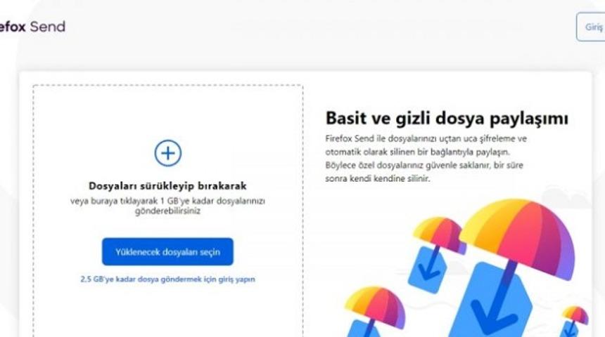 Mozilla'nın yeni dosya aktarım servisi Firefox Send kullanıma a&ccedil;ıldı