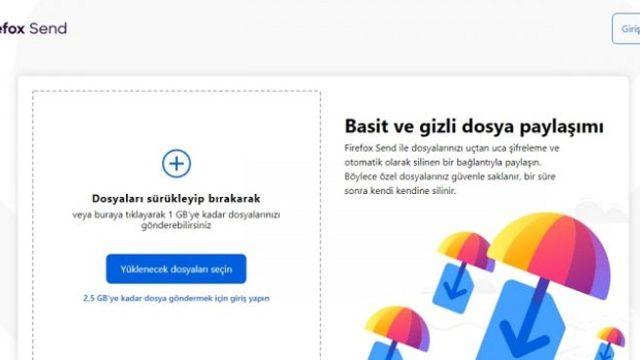 Mozilla'nın yeni dosya aktarım servisi Firefox Send kullanıma açıldı