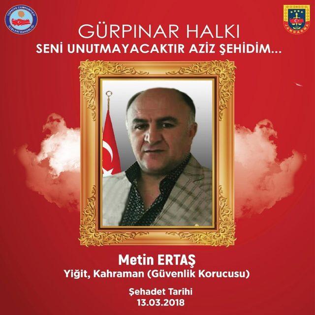 Şehit güvenlik korucu Ertaş için mevlit okutuldu