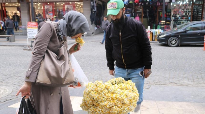 Diyarbakır sokakları nergis &ccedil;i&ccedil;eği kokmaya başladı