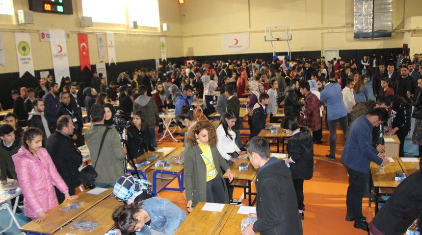 Cizre'de 200 lise &ouml;ğrencisi puzzle yaptı