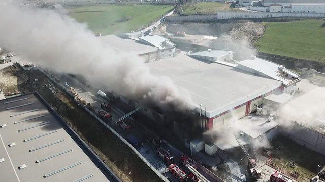 (Hava fotoğrafları) - Hadımköy'de fabrika yangını