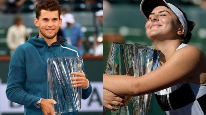 Indian Wells'te şampiyon Dominic Thiem ve Bianca Andreescu