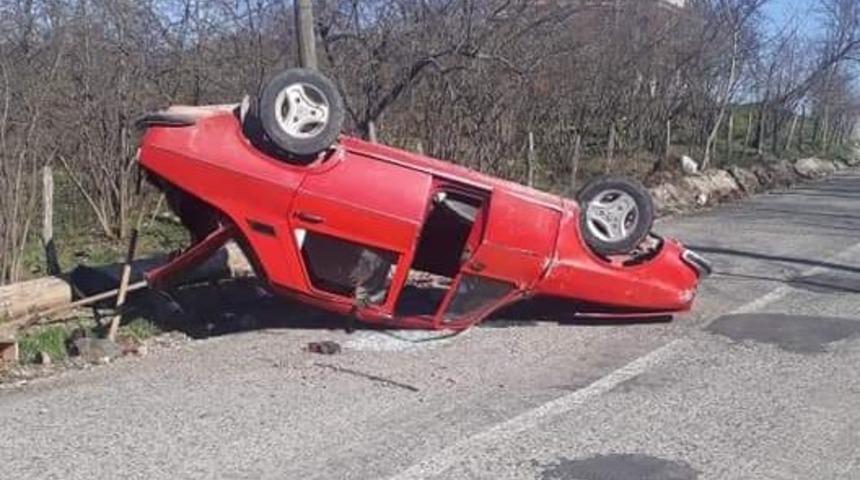 Ordu&rsquo;da otomobil takla attı: 1 yaralı