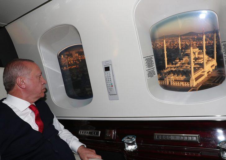 Cumhurbaşkanı Erdoğan, Çamlıca Camisi'ni havadan inceledi