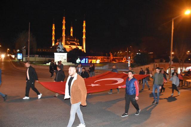 Edirne'de şehitlere saygı yürüyüşü