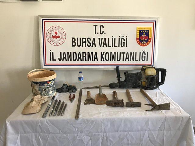 Bursa'da kaçak kazıya suçüstü