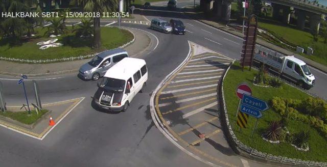 Rize deki kazalar Mobese kameralarında 2