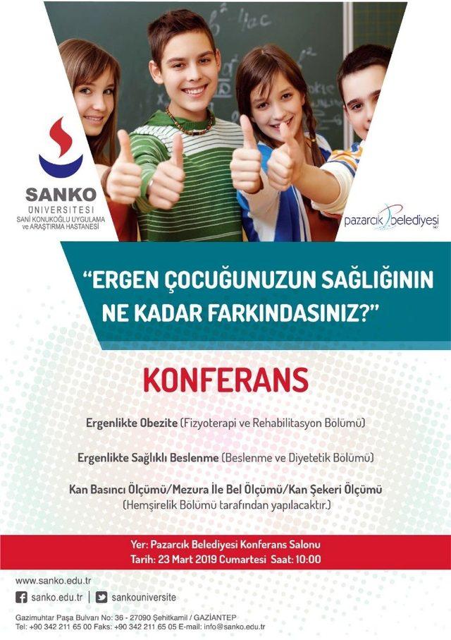 SANKO Üniversitesi Pazarcık’ta konferans düzenleyecek