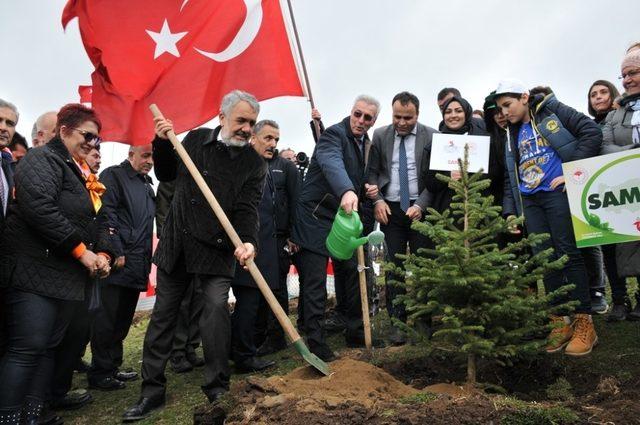 100. yılda 19 bin 19 fidan ile Türkiye haritası