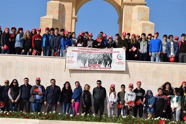 15 yaşındaki 104 Edremitli öğrenci, Çanakkale’de onbeşlilerle buluştu