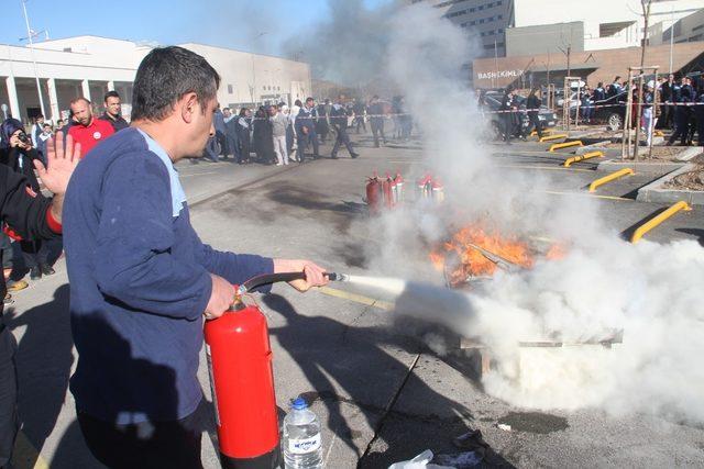 Şehir Hastanesinde yangın ve kurtarma tatbikatı