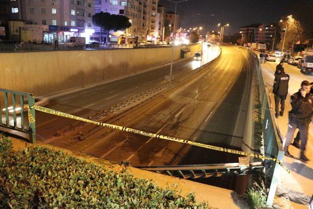 Cipe çarpan hafif ticari araç 10 metre yükseklikten tünele uçtu: 3 yaralı