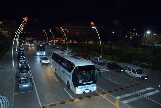 Aliağa’dan Çanakkale’ye üçüncü kafile uğurlandı