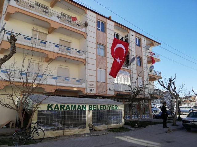 Kastamonu’daki kazada hayatını kaybeden askerin cenazesi Karaman’a getirildi