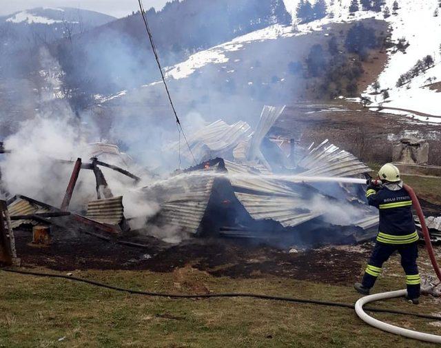 Mudurnu'da yayla evi alev alev yandı