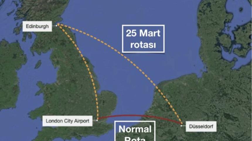 British Airways'in D&uuml;sseldorf u&ccedil;ağı yanlışlıkla Edinburgh'a indi