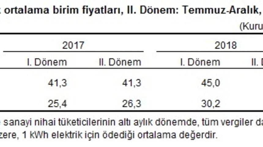 Elektrik için konutlarda 55.2 kuruş, sanayide 44.1 kuruş ödendi