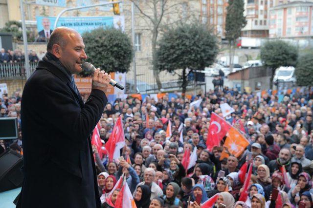 Bakan Kurum ve Soylu'dan Gaziosmanpaşa'da ortak miting