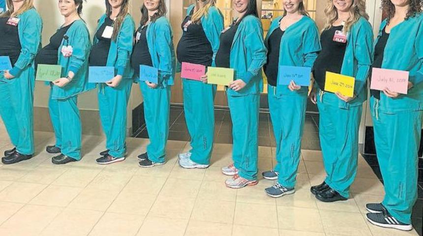 Kadın doğumda çalışan 9 hemşire aynı anda hamile!