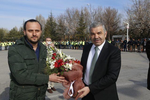 Başkan Mustafa Çelik, kurum içi veda ziyaretlerini Makine İkmal Atölyesi ile sürdürdü