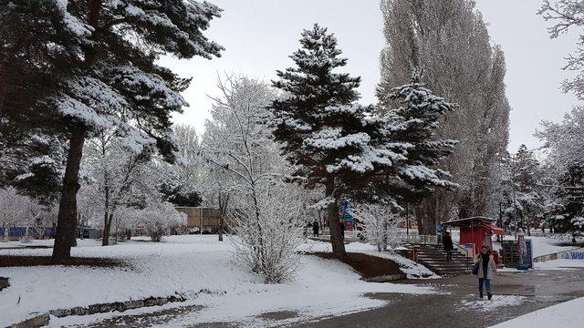 Erzurum’da kar yağışı