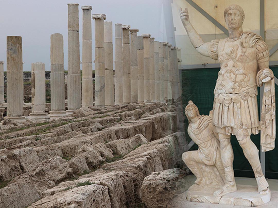 Laodikya'da imparator Traian'ın zırhlı heykeli bulundu  